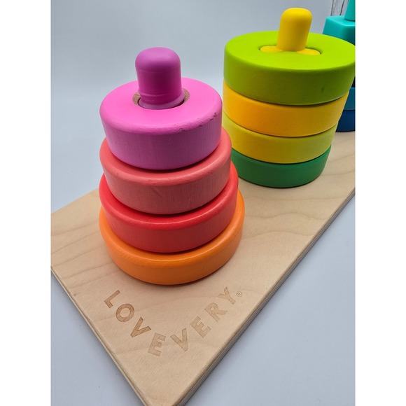 Lovevery Wooden Twist & Pivot Puzzle Stacker Montessori Toddler Toy Rainbow - Picture 3 of 7